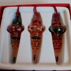 Marquis by Waterford Venetian Golden Spires Glass Ornaments Sealed Box